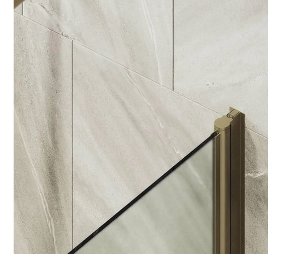 Шторка поворотная на монопетле MaybahGlass 1400х700 6 мм Сатин +полотенцедержатель MGV-787-2