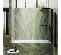 Шторка поворотная на монопетле MaybahGlass 1400х700 6 мм Сатин +Полотенцедержатель MGV-787-6