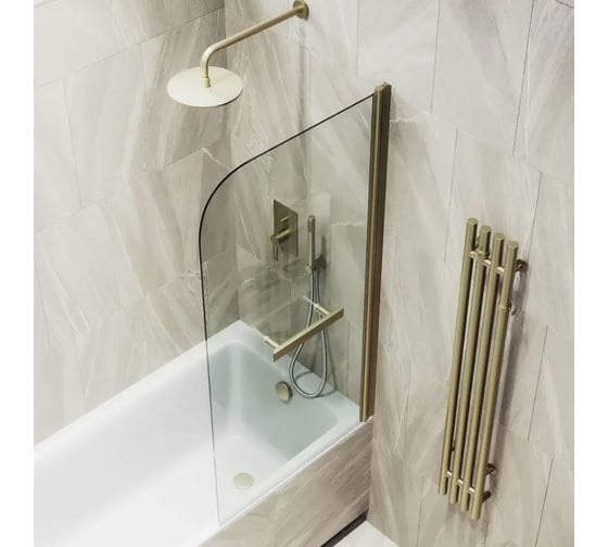 Шторка поворотная на монопетле MaybahGlass 1400х800 6 мм Бесцветное +Полотенцедержатель MGV-788-2