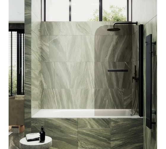 Шторка поворотная на монопетле MaybahGlass 1400х800 6 мм Бронза +Полотенцедержатель MGV-789-6