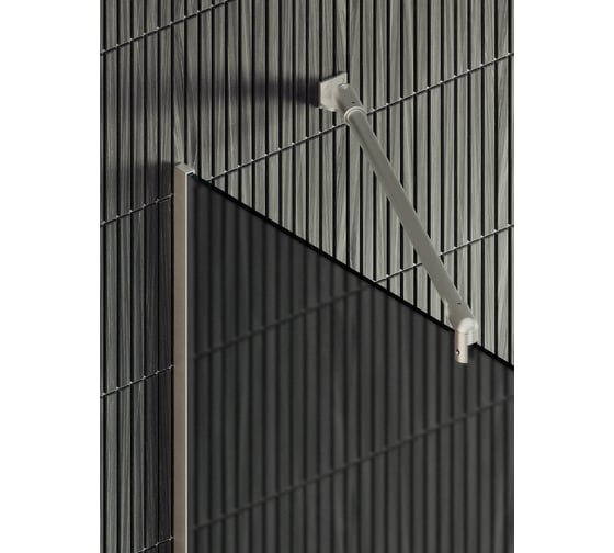 Душевая перегородка MaybahGlass в узком профиле, 1950х790 мм, стекло матовое графит 8 мм + полотенцедержатель MGD-730-5у