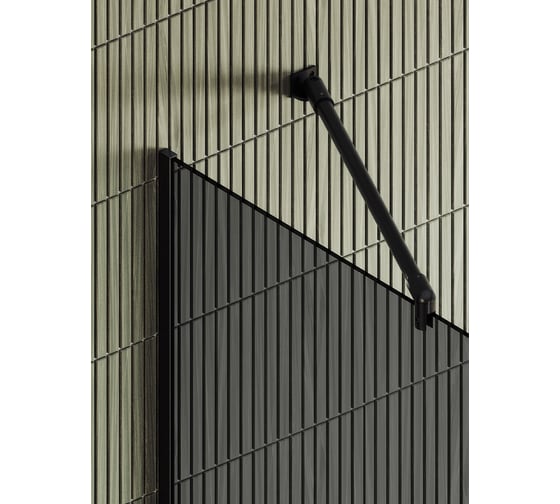 Душевая перегородка MaybahGlass в узком профиле, 1950х790 мм, стекло графит 8 мм + полотенцедержатель MGD-729-6у