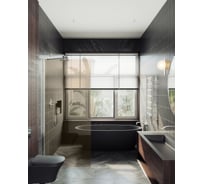 Душевая перегородка MaybahGlass в широком профиле, 1950х1090 мм, стекло бронза 8 мм, MGD-678-5ш