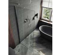 Душевая перегородка MaybahGlass в широком профиле, 1950х1090 мм, стекло бесцветное 8 мм, MGD-677-5ш