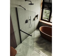 Душевая перегородка MaybahGlass в широком профиле, 1950х1090 мм, стекло бесцветное 8 мм + полотенцедержатель MGD-708-6ш