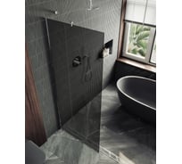 Душевая перегородка MaybahGlass в широком профиле, 1950х1090 мм, стекло графит 8 мм, MGD-681-5ш