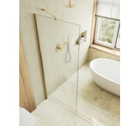Душевая перегородка MaybahGlass в широком профиле, 1950х1090 мм, стекло сатин 8 мм, MGD-680-3ш