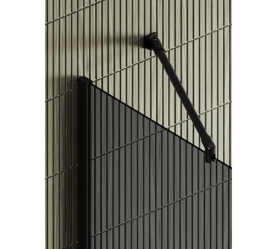 Душевая перегородка MaybahGlass в широком профиле, 1950х1090 мм, стекло графит 8 мм + полотенцедержатель MGD-711-6ш