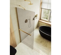 Душевая перегородка MaybahGlass в широком профиле, 1950х1090 мм, стекло бронза 8 мм + полотенцедержатель MGD-709-3ш