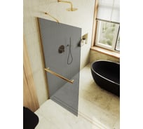 Душевая перегородка MaybahGlass в широком профиле, 1950х690 мм, стекло графит 8 мм, + полотенцедержатель MGD-723-3ш