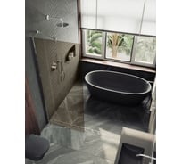 Душевая перегородка MaybahGlass в широком профиле, 1950х690 мм, стекло бронза 8 мм, MGD-702-5ш