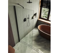 Душевая перегородка MaybahGlass в широком профиле, 1950х690 мм, стекло бесцветное 8 мм, MGD-701-6ш