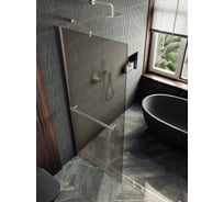 Душевая перегородка MaybahGlass в широком профиле, 1950х690 мм, стекло бронза матовая 8 мм, + полотенцедержатель MGD-722-5ш