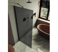 Душевая перегородка MaybahGlass в широком профиле, 1950х890 мм, стекло графит 8 мм, MGD-693-6ш