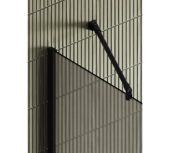 Душевая перегородка MaybahGlass в широком профиле, 1950х790 мм, стекло бронза матовая 8 мм, + полотенцедержатель MGD-728-6ш