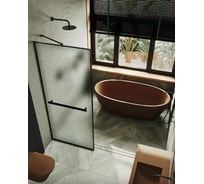 Душевая перегородка MaybahGlass полностью в профиле 1950х890 мм, стекло сатин 8 мм + полотенцедержатель MGD-875-6