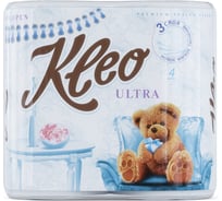 Туалетная бумага Kleo ULTRA, 3 слоя, 4 рулона С86