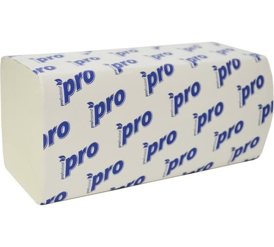 Полотенце бумажное листовое Protissue 3-сл 220x210 мм, 180 лист/пачке V-сложения с тиснением БЕЛОЕ Г-С388
