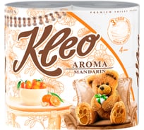 Туалетная бумага Kleo AROMA Мандарин, 3 слоя, 4 рулона С98