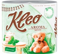 Туалетная бумага Kleo AROMA Мята, 3 слоя, 4 рулона С93