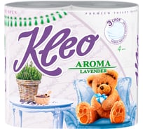 Туалетная бумага Kleo Лаванда, 3 слоя, 4 рулона С6