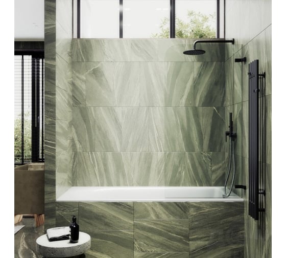 Шторка поворотная на петлях MaybahGlass 1400х405, 6 мм бесцветное MGV-644-6