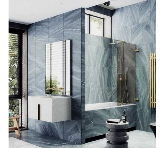 Шторка поворотная на петлях MaybahGlass 1400х705 6 мм бронза MGV-651-3