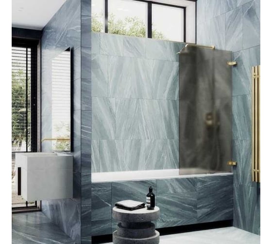 Шторка поворотная на петлях MaybahGlass 1400х705 6 мм бронза матовая MGV-652-3