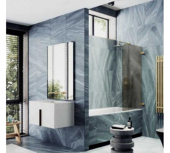 Шторка поворотная на петлях MaybahGlass 1400х705 6 мм бронза матовая MGV-652-3