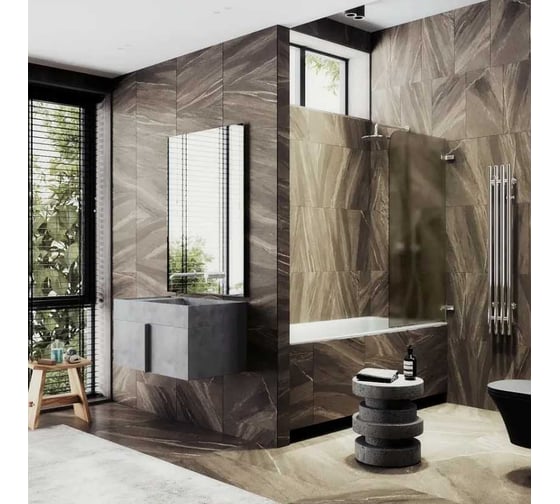 Шторка поворотная на петлях MaybahGlass 1400х705 6 мм бронза матовая MGV-652-4