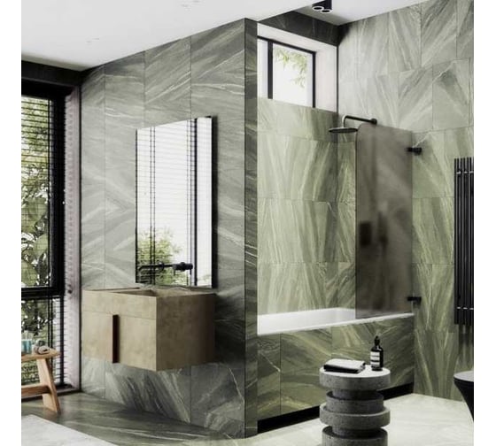 Шторка поворотная на петлях MaybahGlass 1400х705 6 мм бронза матовая MGV-652-6