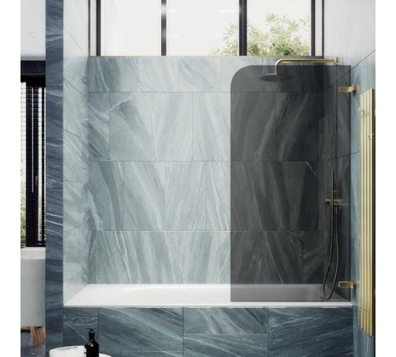 Шторка поворотная на петлях MaybahGlass 1400х405 6 мм графит MGV-650-3