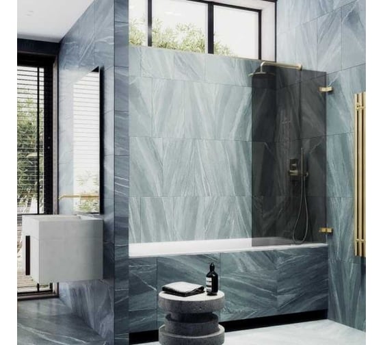 Шторка поворотная на петлях MaybahGlass 1400х705 6 мм графит MGV-654-3