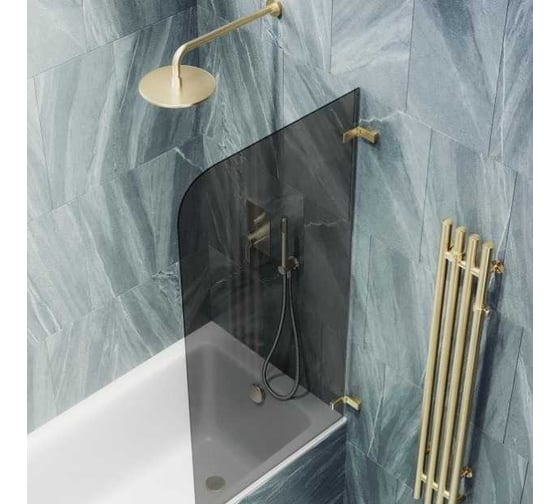 Шторка поворотная на петлях MaybahGlass 1400х705 6 мм графит MGV-654-3