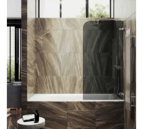 Шторка поворотная на петлях MaybahGlass 1400х705 6 мм графит MGV-654-4