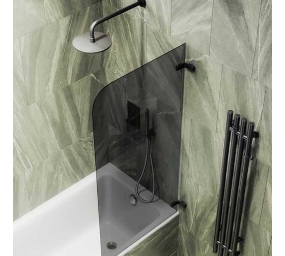 Шторка поворотная на петлях MaybahGlass 1400х705 6 мм графит MGV-654-6