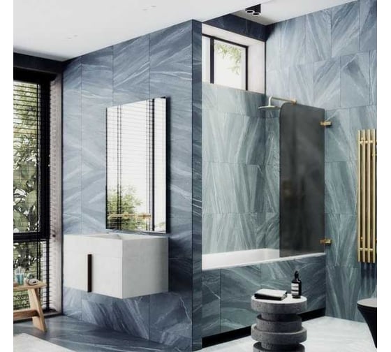 Шторка поворотная на петлях MaybahGlass 1400х705 6 мм графит матовый MGV-653-3