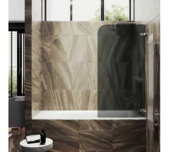 Шторка поворотная на петлях MaybahGlass 1400х405 6 мм графит матовый MGV-649-4