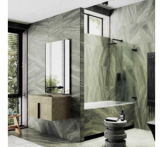 Шторка поворотная на петлях MaybahGlass 1400х705 6 мм сатин MGV-655-6