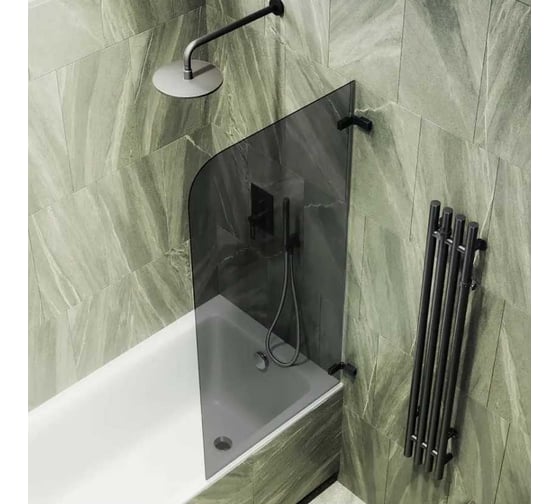 Шторка поворотная с добором MaybahGlass 1400х690 6 мм бесцветное MGV-656-6 1