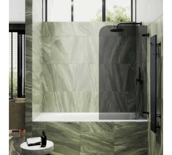 Шторка поворотная с добором MaybahGlass 1400х690 6 мм бесцветное MGV-656-6