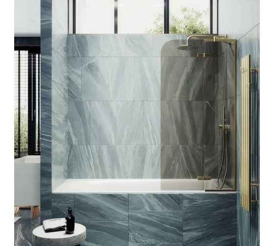 Шторка поворотная с добором MaybahGlass 1400х690 6 мм бронза MGV-657-3