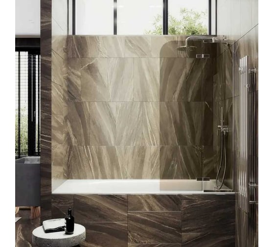 Шторка поворотная с добором MaybahGlass 1400х690 6 мм бронза MGV-657-4