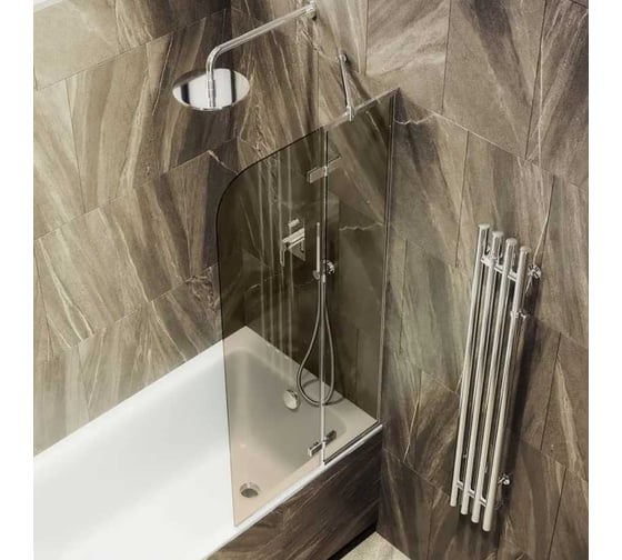 Шторка поворотная с добором MaybahGlass 1400х990 6 мм бронза MGV-916-4 1
