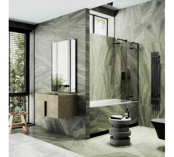 Шторка поворотная с добором MaybahGlass 1400х690 6 мм бронза MGV-657-6