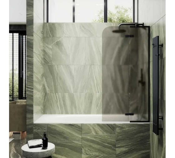 Шторка поворотная с добором MaybahGlass 1400х690 6 мм бронза матовая MGV-658-6