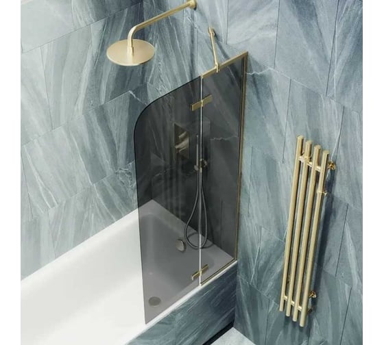 Шторка поворотная с добором MaybahGlass 1400х990 6 мм графит MGV-918-3