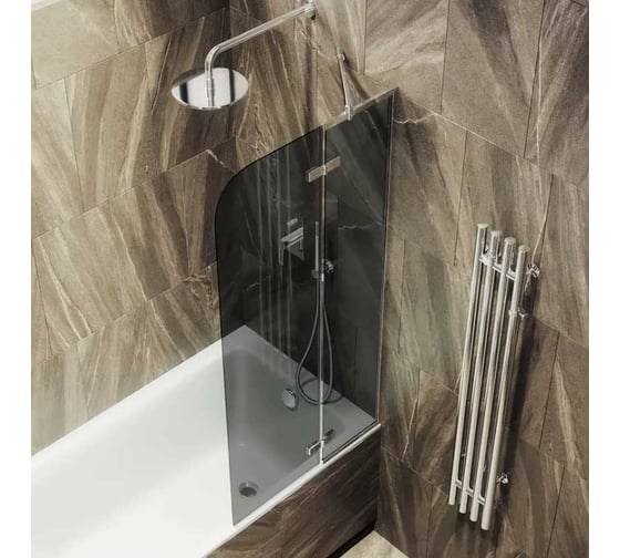 Шторка поворотная с добором MaybahGlass 1400х690 6 мм графит MGV-659-6 1