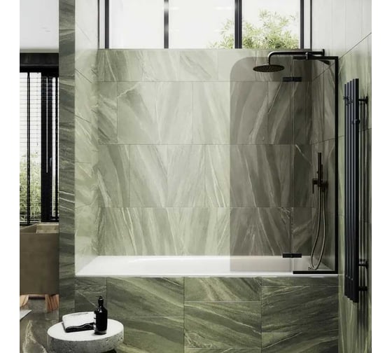 Шторка поворотная с добором MaybahGlass 1400х990 6 мм графит MGV-918-6
