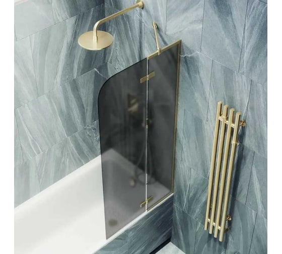 Шторка поворотная с добором MaybahGlass 1400х690 6 мм графит матовый MGV-660-3 1